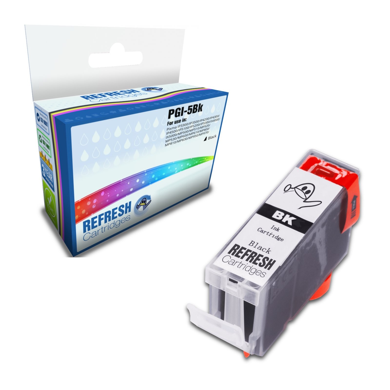 Refresh Cartridges Black PGI-5BK Ink Compatible With Canon Printers