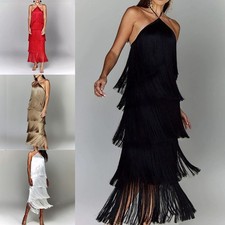 Sleeveless Rumba Halter Dress Womens Elegant Design for Parties and Events