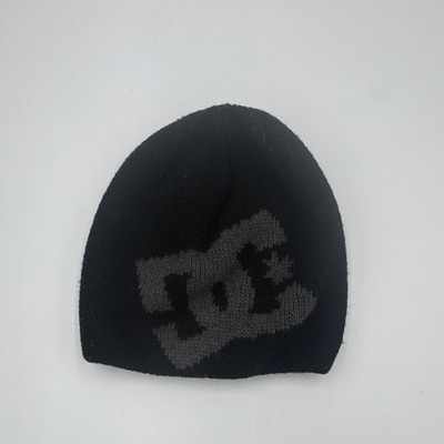 DC Shoes Black Knit Beanie Hat One Size Unisex Adults Tonal Logo Design