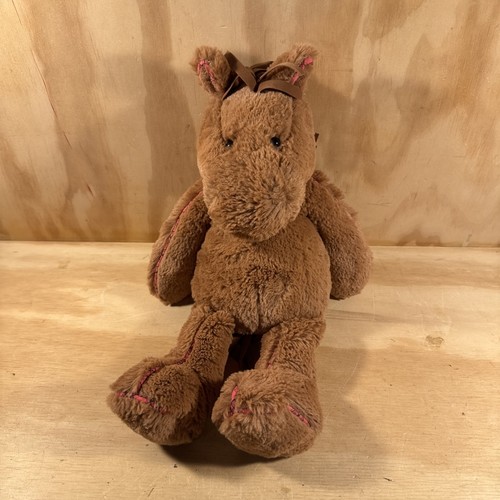 Jellycat Horse I Am Piper Horse Lovey Pony Brown Pink Trim 16”
