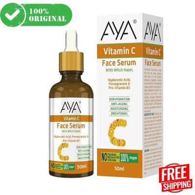 AYA Vitamin C Face Serum 50ml Hyaluronic Acid Anti Aging Brightening Moisture