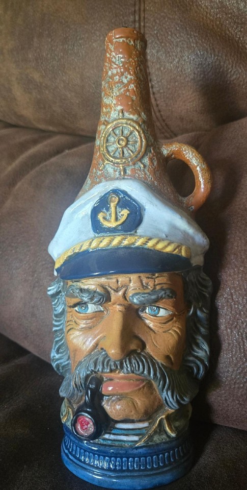 A hand-crafted Italian 'Sea Captain' face decanter from the 1970s is the kind of wonderfully weird vintage find that becomes the instant centerpiece of any home bar.