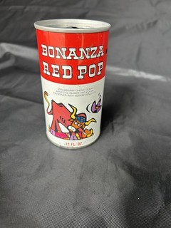 Vintage M&S Bonanza Red Pop 1960/70’s Empty 12 oz. Steel Pull Tab Soda Can
