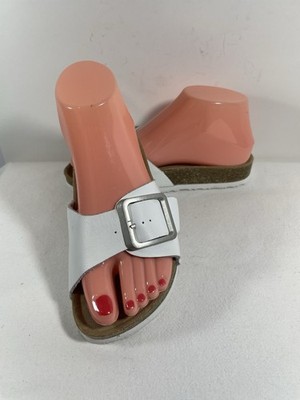 Project Cloud White Leather Slide Sandals Size 5