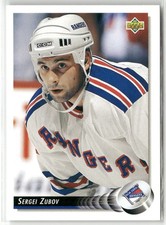 1992-93 UPPER DECK #516 SERGEI ZUBOV NEW YORK RANGERS RC
