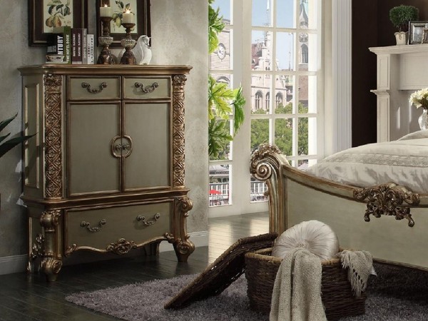 Buffet Kommode Kommoden Schrank Barock Rokoko Anrichte Konsole Gold Holz Neu-image