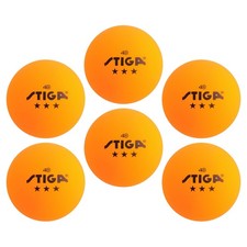 STIGA Tournament-Quality 3-Star Ping Pong Balls 40mm - 6 Pack, Orange