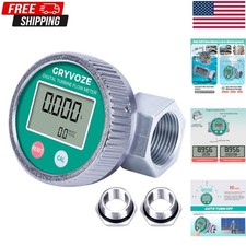 1 Digital Water Fuel Flow Meter 2.4-26.4 Gpm Waterproof Inline Npt