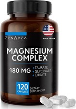 Triple Magnesium Stearate Complex  Glycinate, Citrate, Taurate 120 Capsules 
