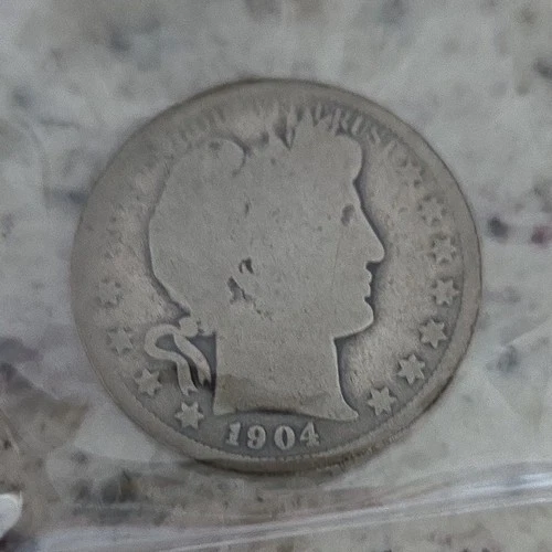 1904 Barber Half Dollar Silver 50C Circulated US Coin 90 percent silver