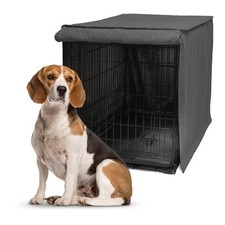Friends Forever Metal Dog Crate Cover 36 inch, Dog Cage Cover w/Roller Shades...