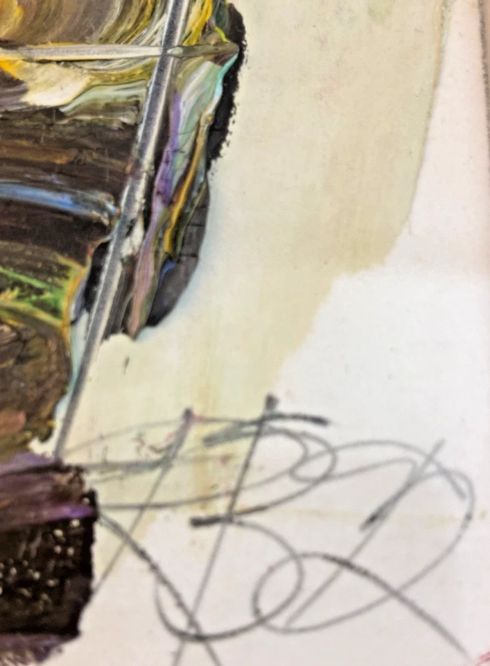 Robert Beauchamp, firmado, óleo/papel pesado, "autorretrato" Provincetown Foto 3 de 4