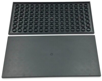 Lego 2 New Black Tiles 8 x 16 w/ Bottom Tubes Textured Surface Baseplates Parts