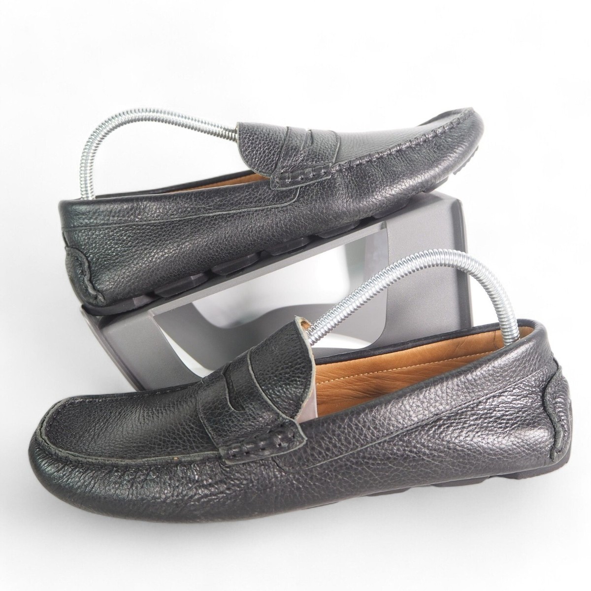 Mens 1901 Black Pebbled Leather Casual Driving Moccasins Penny Loafers Size 13 M Amazon.com | Mens Slip On Loafers Classic Handsewn Genuine  main image 4