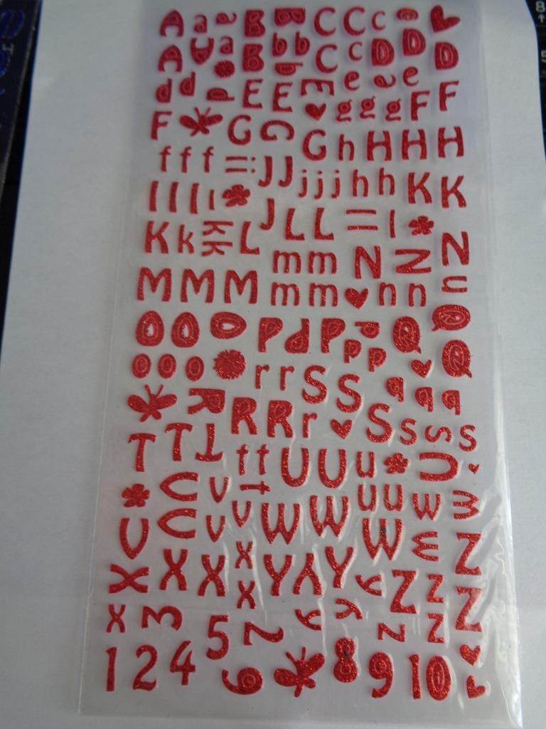 LetterLab ✧︎レターラボ✧︎ Studio G Glitter Alphabet Letter Stickers Red Scrapbooking Crafts