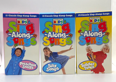 Cedarmont Time Life Kids SING ALONG SONGS VHS Lot of 3 Silly