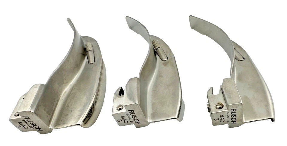 Paquete de 3 hojas de laringoscopio Rusch Macintosh Mac 3 Foto 3 de 4