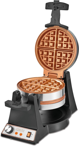 CRUX Double Rotating Belgian Waffle Maker, Keto Chaffles Iron with Nonstick PFOA - Picture 1 of 7