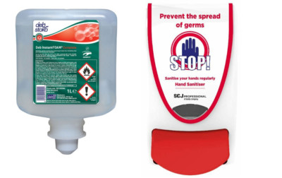 Deb Stop Desinfektionsspender & DEB InstantFOAM Komplettkartusche 1 Liter