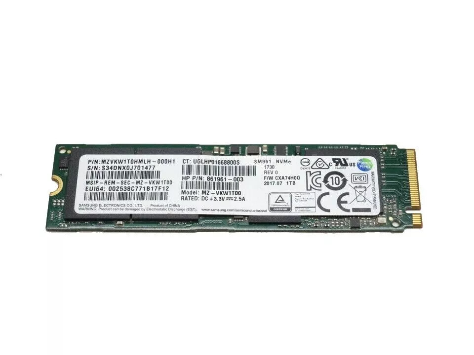 M.2 NVMe SSD 128GB 256GB 512GB 1TB Single Notch with Windows 10 or