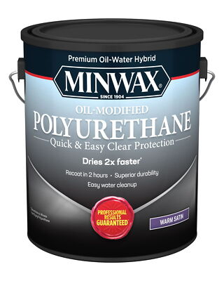 1 Gallon Water Based Oil-Modified Polyurethane Satin Clear Sealer Interior Wood