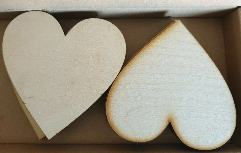 10 cm x 6 capas de madera en forma de corazón 6 mm de espesor, adorno, capas artesanales espacios en blanco