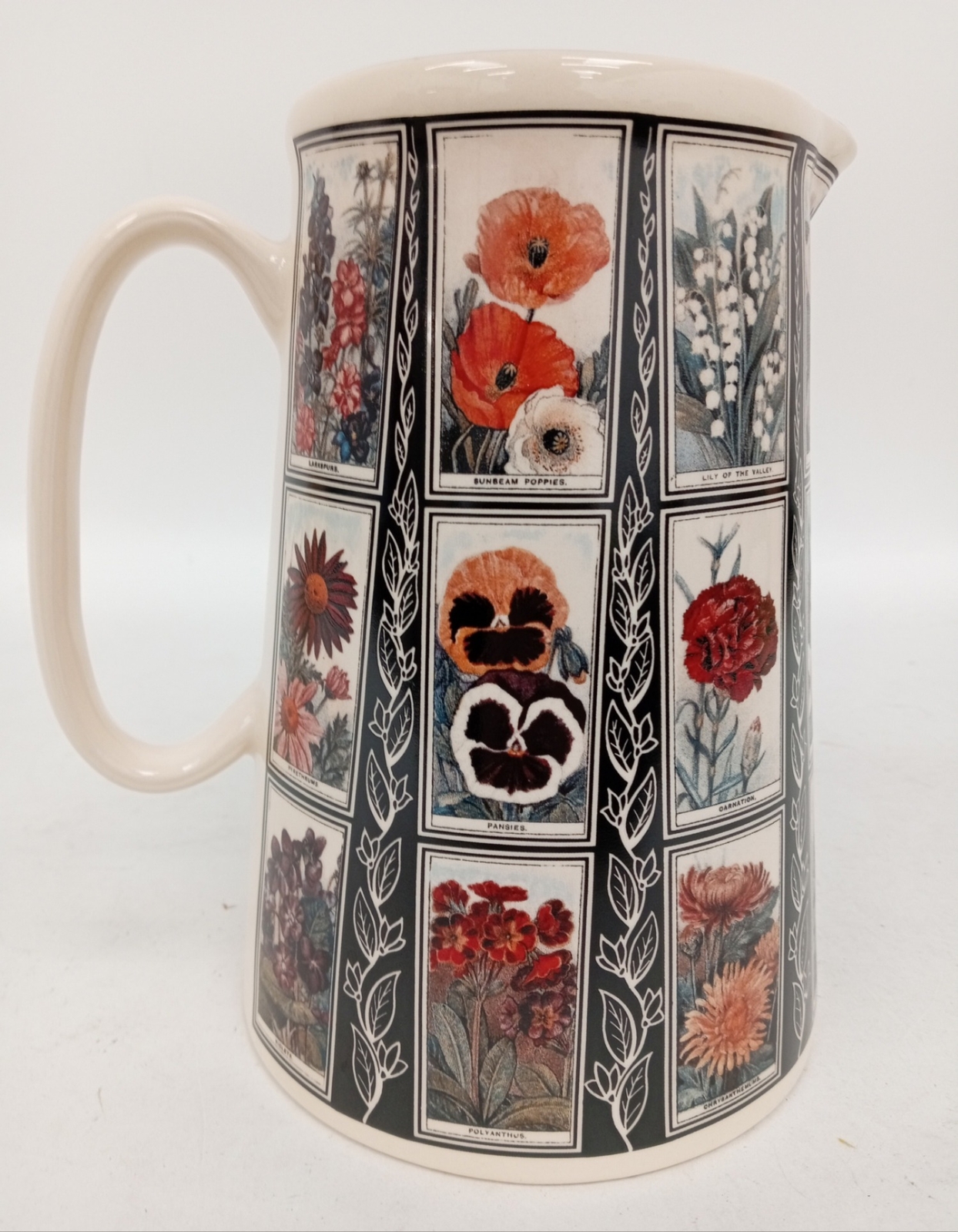 Vintage Cottage Garden Staffordshire Large Jug Water Pitcher