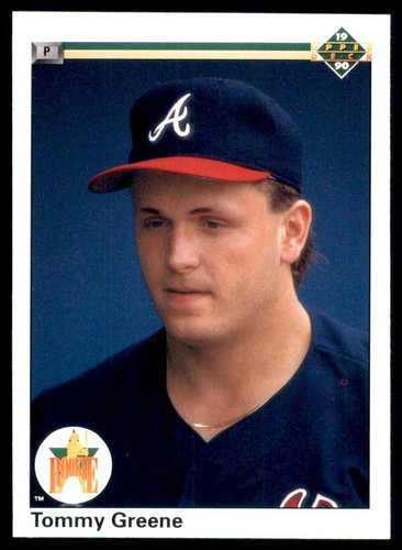1990 Upper Deck #49 Tommy Greene Rookie - Picture 3 of 4