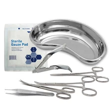 Suture Removal Kit Emergency First Aid Survival Dental Scissors Forceps Gauze