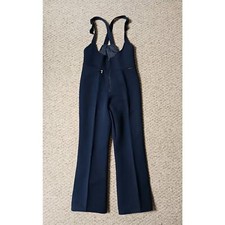 Edelweiss Vintage Navy Blue Ski Pants Overalls with Stirrups Womens Size 14