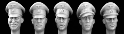 MW22 HORNET & WOLF HGH11 5 HEADS GERMAN OFFICER FORMAL PEAK CAPS HEAD