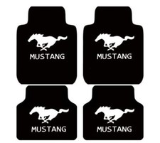 Fit Ford Mustang Car Floor Mats 4pics Carpets Black Nylon Lightweight Foot Pads