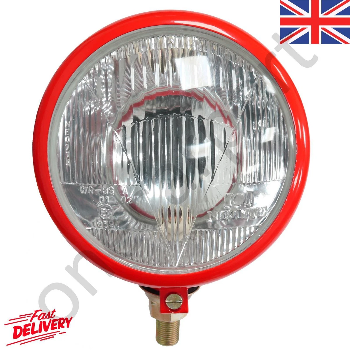 1x Universal 6 inch Red Tractor Lamp Headlight Worklight E Certified 12V