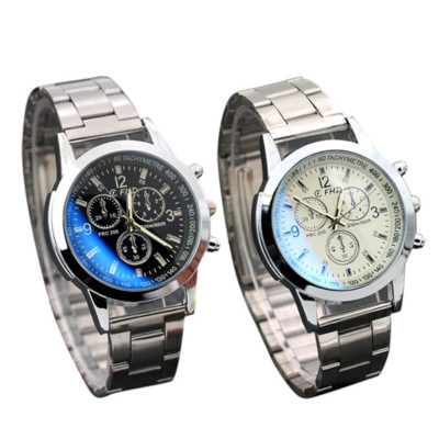 EDELSTAHL UHR FHD REFLEXE SCHWARZ GLAS SPORT LUXUS QUARTZ fb