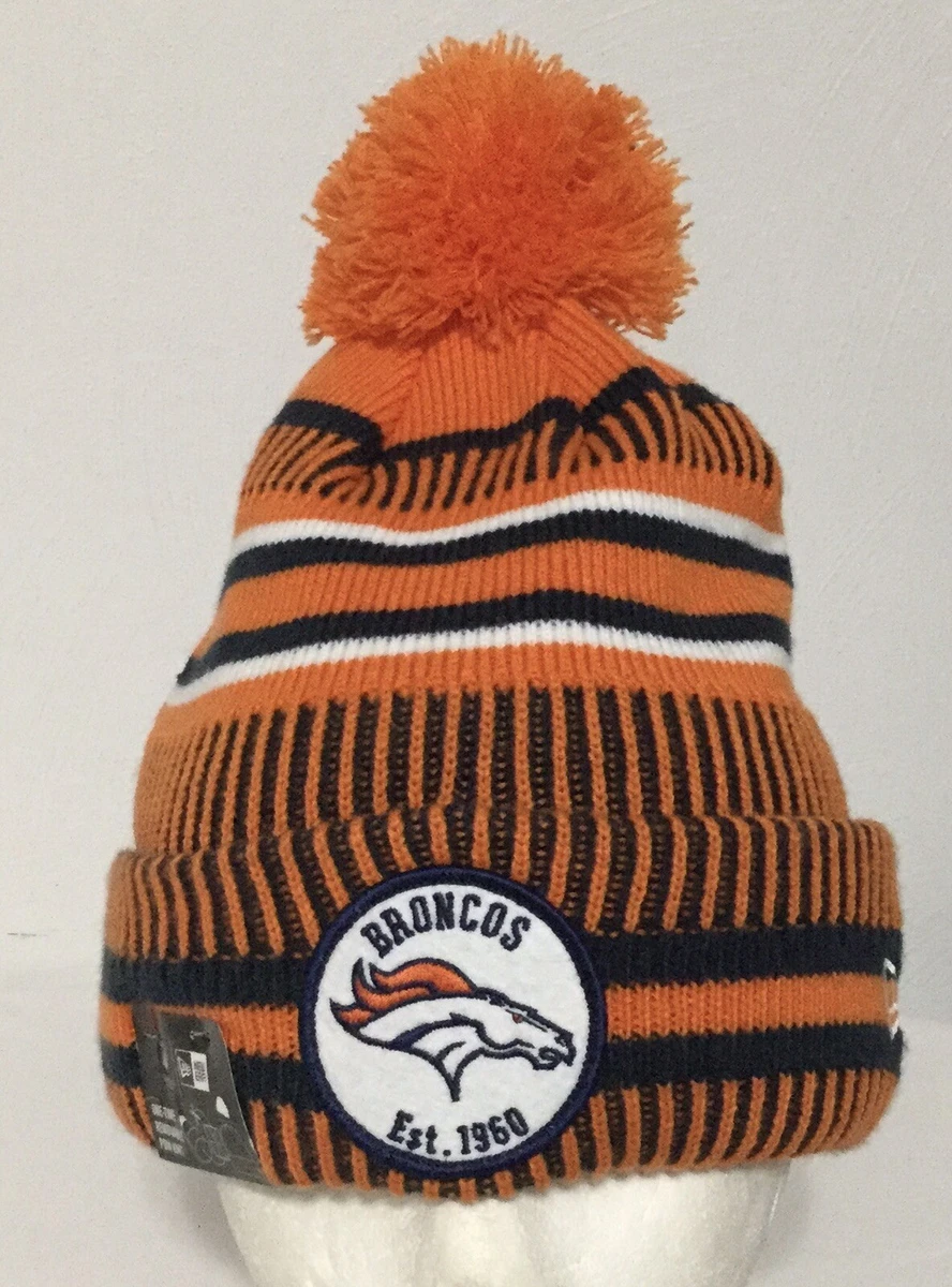 2019 Denver Broncos New Era Knit Hat Home On Field Sideline Beanie Stocking Cap