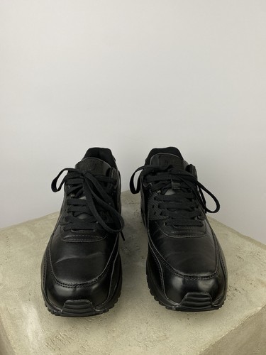 Nike Air Max 90 Herren Selten Leder Triple Schwarz Sportschuhe Gr. 45 / US 11 - Bild 5 von 10