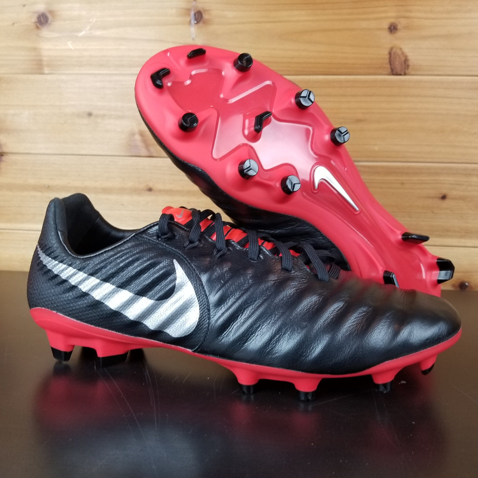 Malversar si puedes Para exponer NIKE TIEMPO LEGEND 7 PRO FG SOCCER CLEATS MEN&#039;S SHOES BLACK RED  AH7241-006 CR7 | eBay