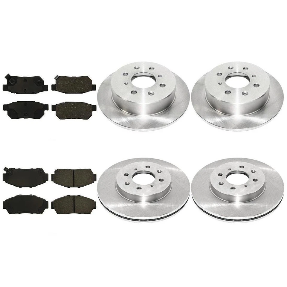 Rotores de freno delanteros + traseros y pastillas de freno de cerámica XH para Acura Integra 1995-1996 Foto 2 de 4