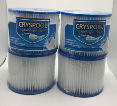 Cryspool Type VI Pool & Spa Filter  New & Sealed, 4 Pack D