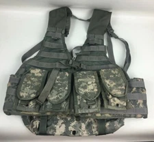6 pc. US Army Military MOLLE VGC FLC Vest ACU w/ 4 Mag Pouches & Waist Butt Pack
