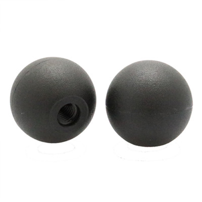 10 Stück Kugelknöpfe mit geformtem Gewinde M6 x 25 mm, mattschwarz Thermoplast