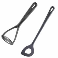 Westmark Kartoffelstampfer + Spitzloch-LöFfel, Kunststoff, Gentle, Schwarz