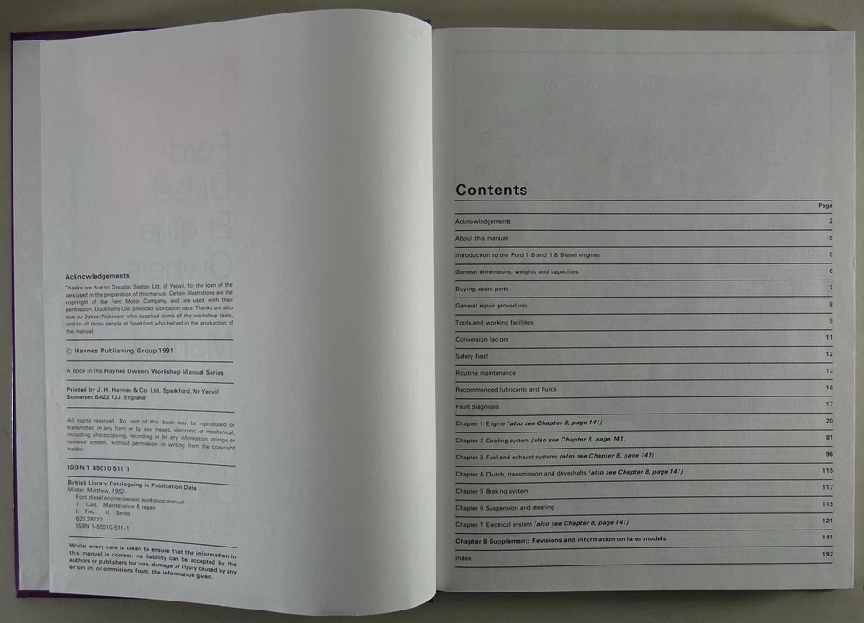Haynes Manual de Reparación Ford Fiesta/Escort / Orion 1.6 & 1.8 Motor Diesel - Imagen 2 de 3