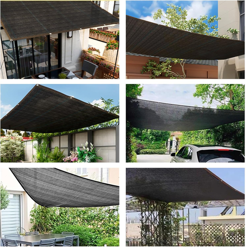 Sun Shade Cloth - 60% Sunblock Mesh Tarp (118 in X 78 In, Black) for Outdoor Pat - Picture 6 of 6