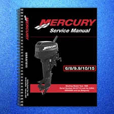 MERCURY 1986-2003 6 8 9.9 10 15 HP SERVICE MANUAL - WIRE BOUND - TOUGH COVERS