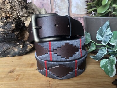 Gaucho Ledergürtel Argentina Polo höchste Qualität Handarbeit dunkelbraun UK