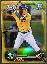 2016 Bowman Chrome Prospects Gold Refractor #BCP22 Iolana Akau Oakland A's /50