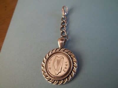 THREE PENNY COIN IRISH LIMITED EDITION SILVER CASED PENDANT/CHARM - 1942 to 1968