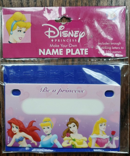 New Disney Princess Make Your Own Name Plate - Pink Plastic | eBay