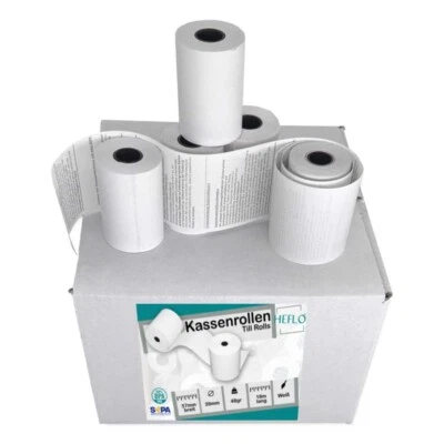 HEFLO 100 x EC-Cash Thermorollen 57mm x 39mm Ø x 12, 18m lang 48gr. SEPA Lastschrift